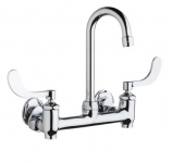 Chicago Faucets 640-GN1AE35-317YAB Sink Faucet, 8'' Wall W/ Stops